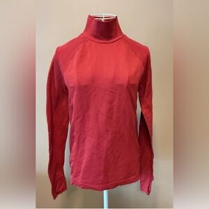 Athleta Red Mock Neck Long Sleeve Performance Top Medium